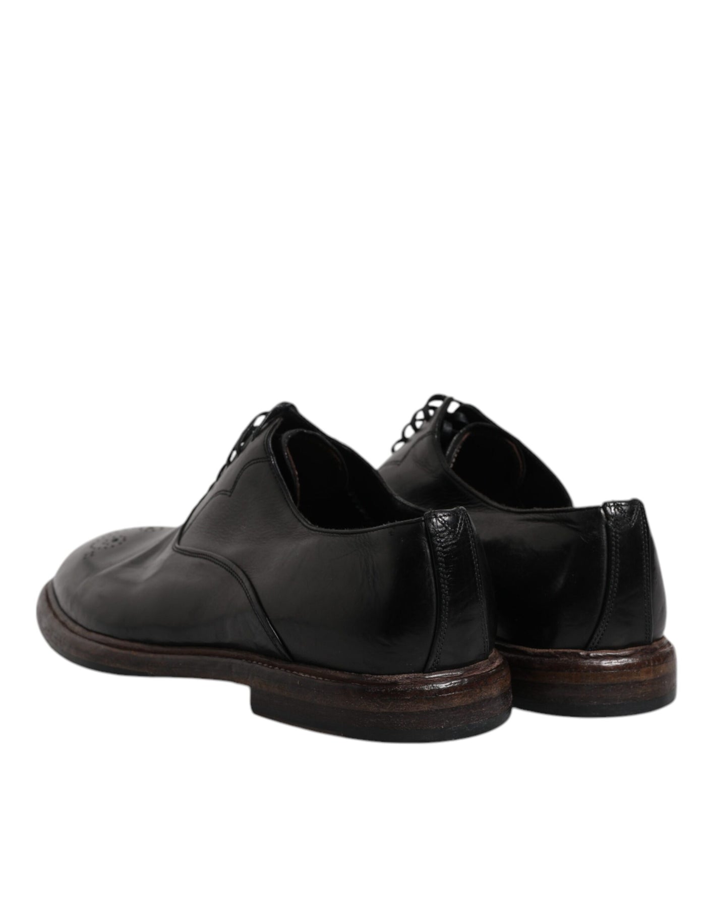 Dolce &amp; Gabbana Zwarte Leren Veterschoenen voor Heren