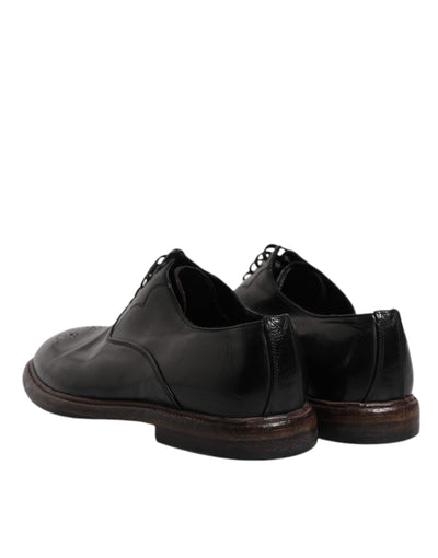 Dolce &amp; Gabbana Zwarte Leren Veterschoenen voor Heren