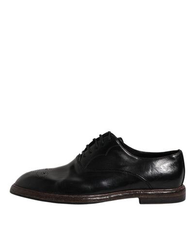 Dolce &amp; Gabbana Zwarte Leren Veterschoenen voor Heren
