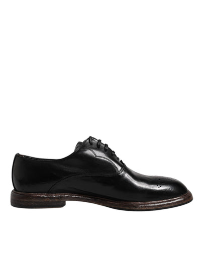 Dolce &amp; Gabbana Zwarte Leren Veterschoenen voor Heren