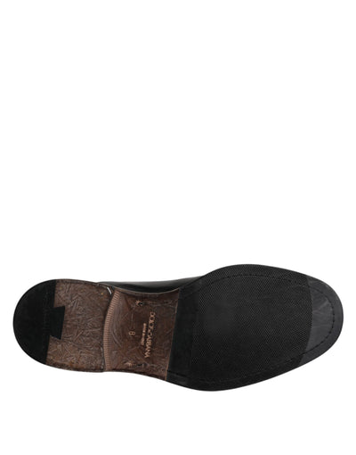 Dolce &amp; Gabbana Zwarte Leren Veterschoenen voor Heren