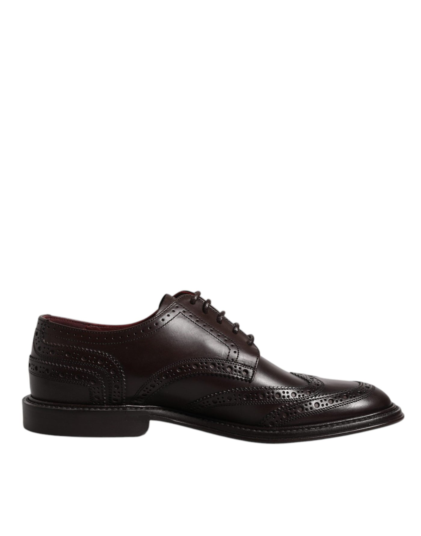 Dolce &amp; Gabbana Bruine Leren Derby Wingtip Veterschoenen Formele Kleding