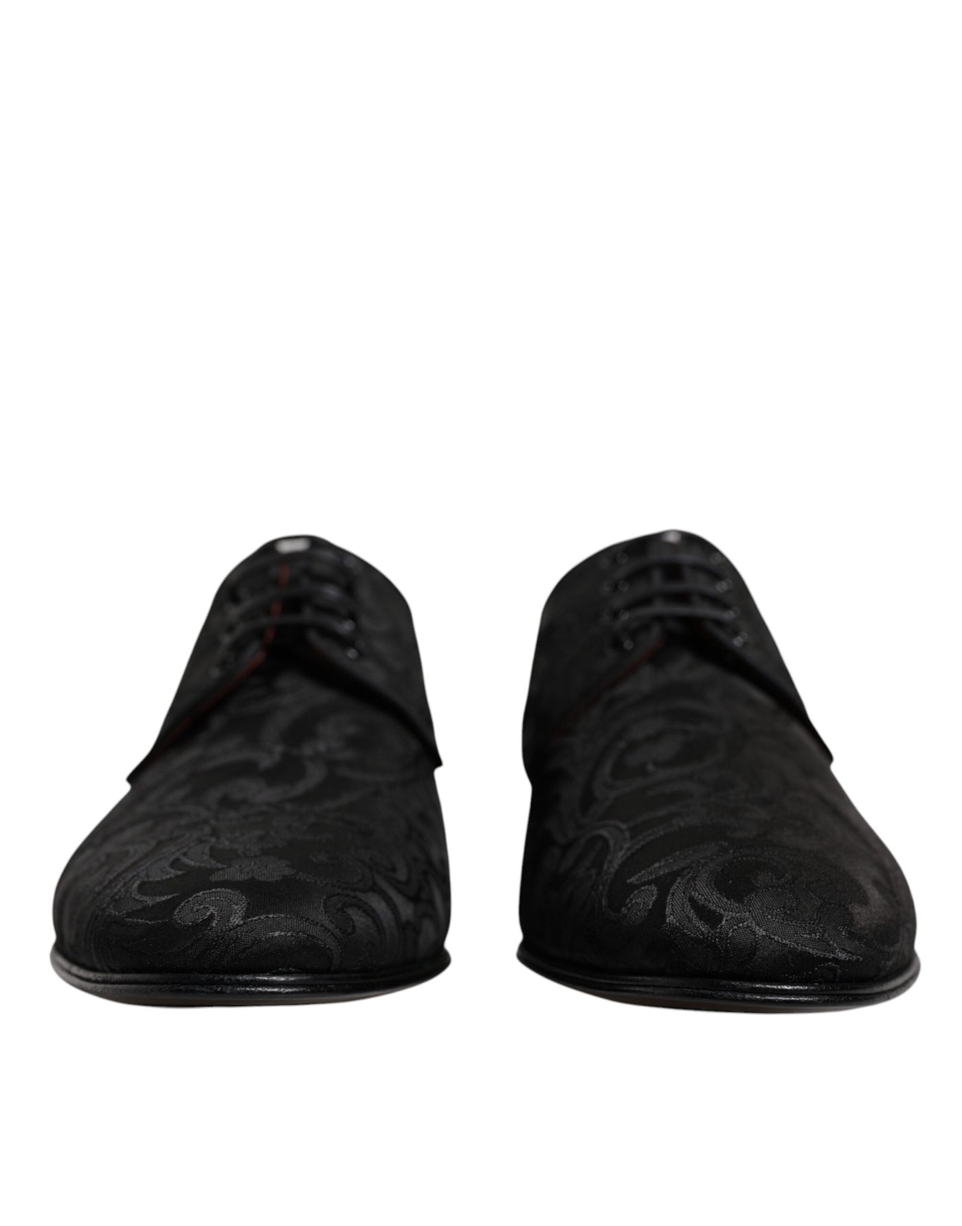 Dolce &amp; Gabbana Zwarte Jacquard Veterschoenen Derby Dress