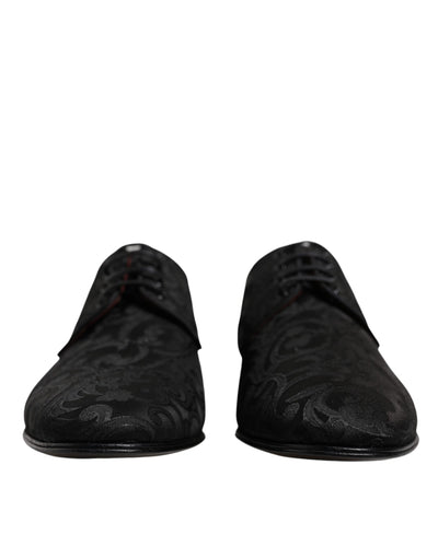 Dolce &amp; Gabbana Zwarte Jacquard Veterschoenen Derby Dress