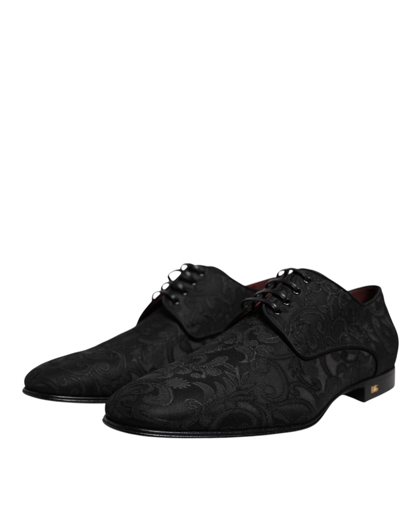 Dolce &amp; Gabbana Zwarte Jacquard Veterschoenen Derby Dress
