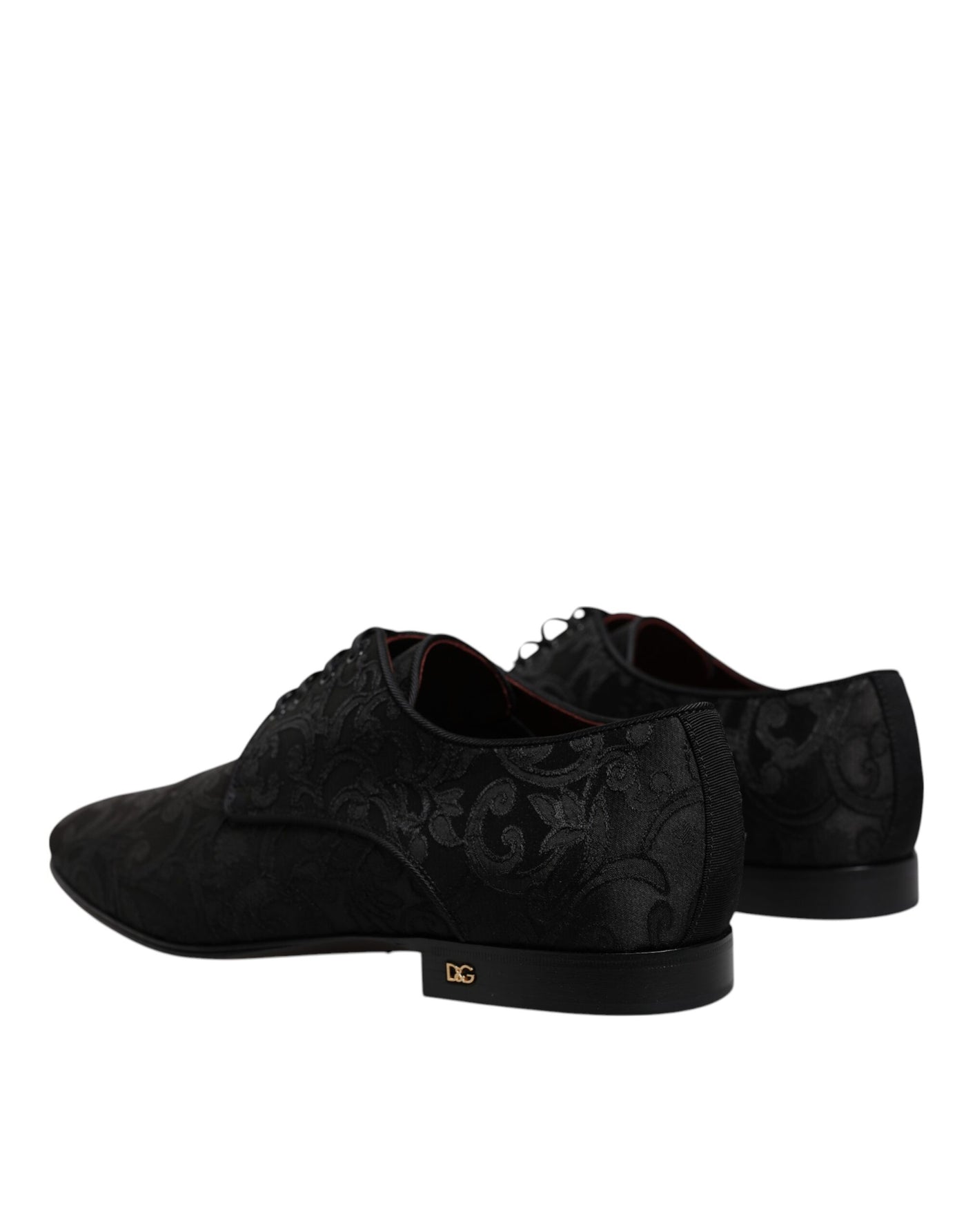 Dolce &amp; Gabbana Zwarte Jacquard Veterschoenen Derby Dress