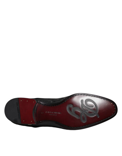 Dolce &amp; Gabbana Zwarte Jacquard Veterschoenen Derby Dress