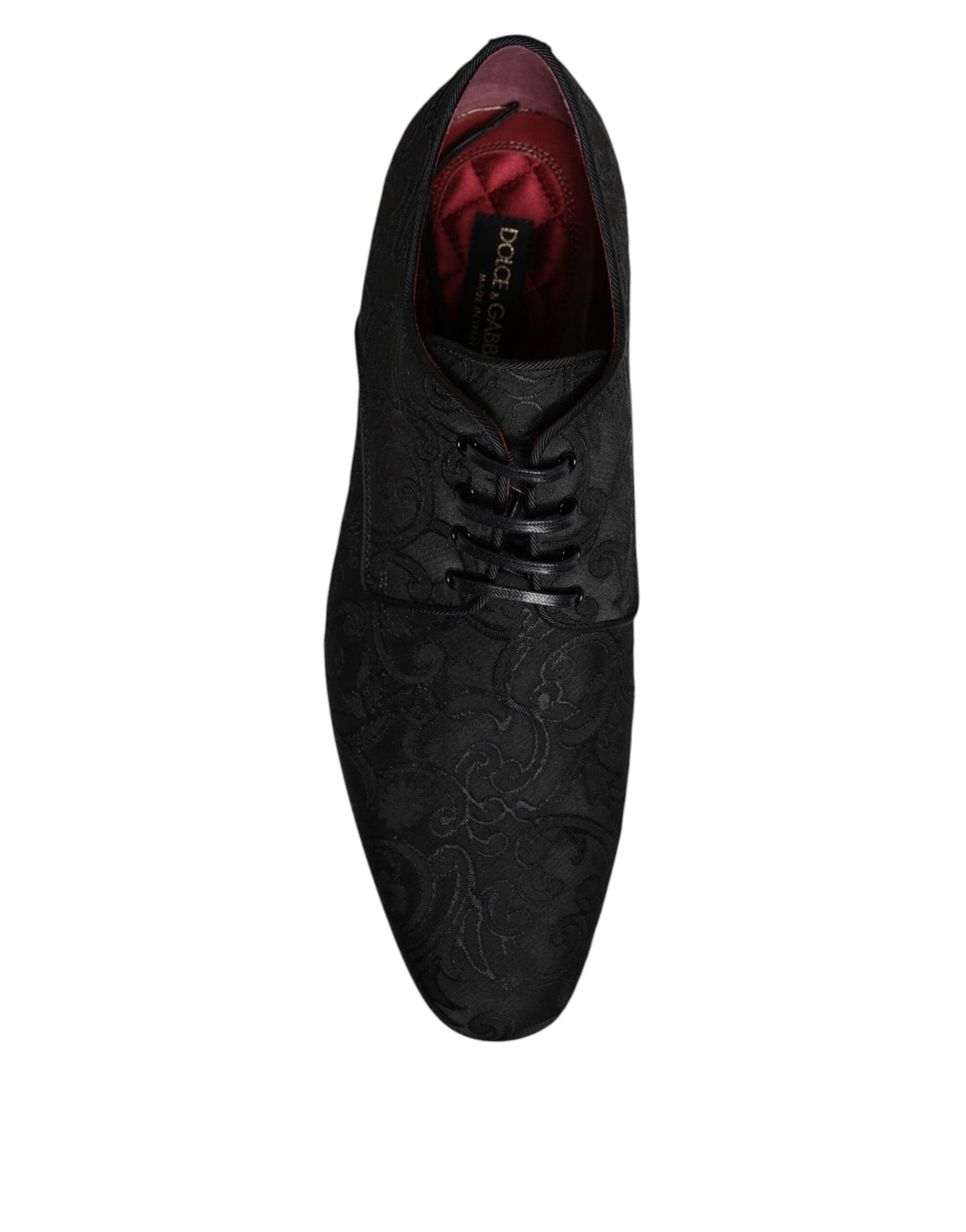 Dolce &amp; Gabbana Zwarte Jacquard Veterschoenen Derby Dress