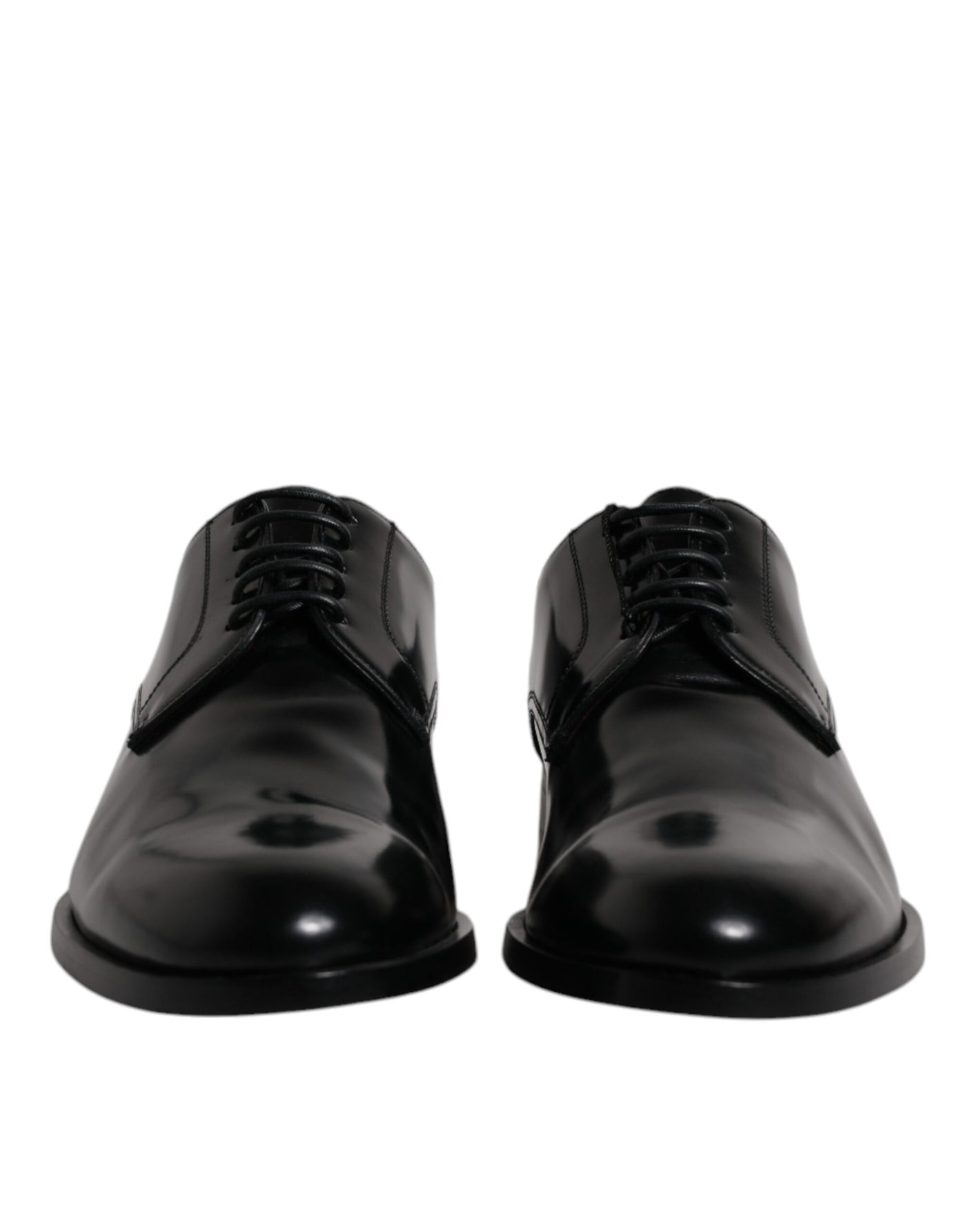 Dolce &amp; Gabbana Zwarte Kalfsleren Derby Veterschoenen Formele Kleding