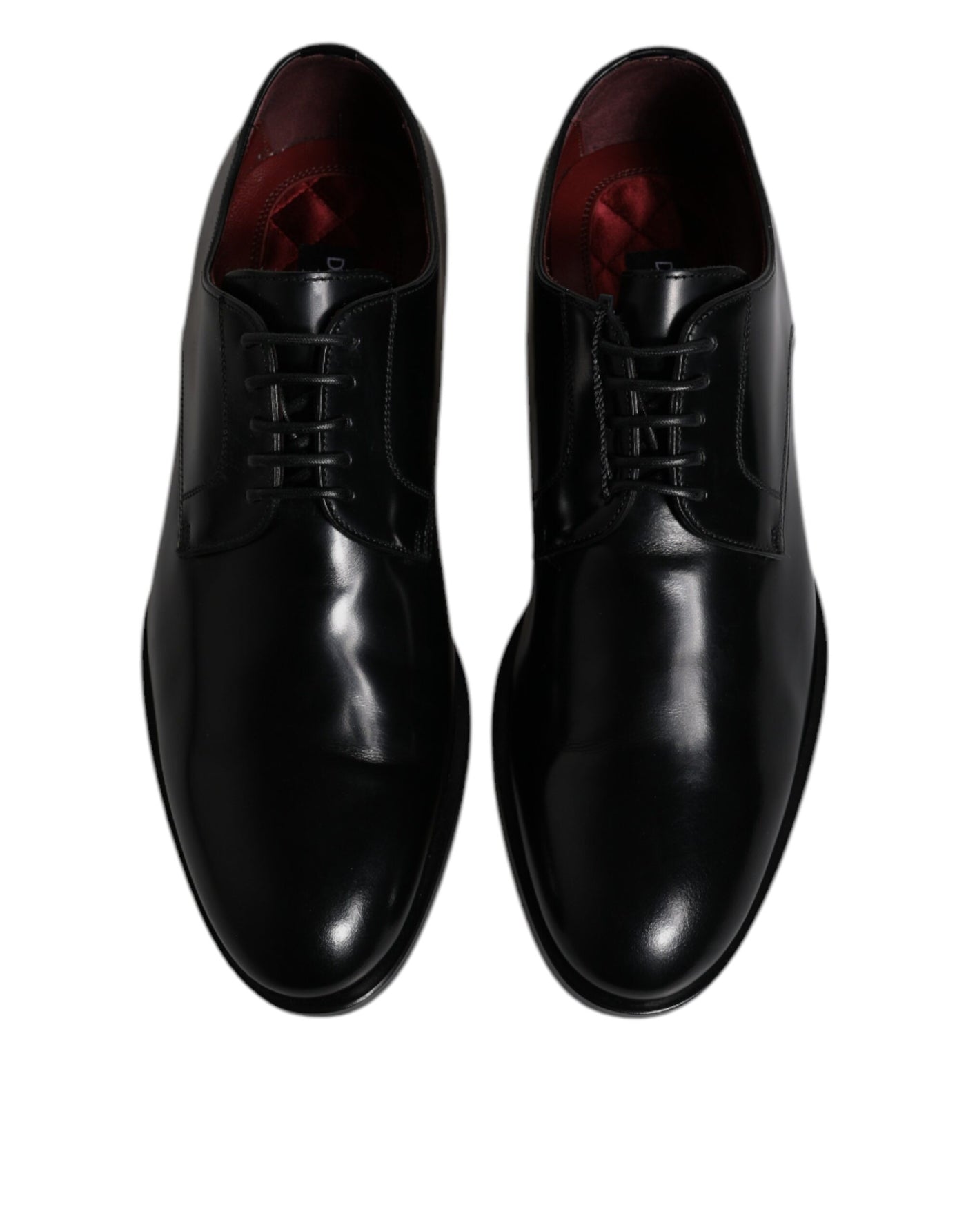 Dolce &amp; Gabbana Zwarte Kalfsleren Derby Veterschoenen Formele Kleding