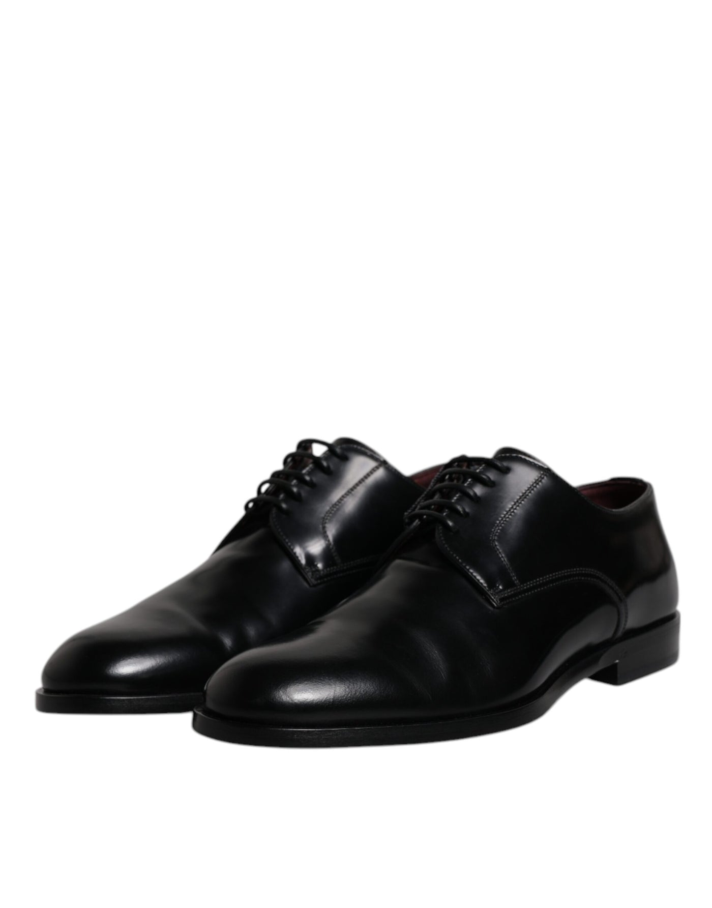 Dolce &amp; Gabbana Zwarte Kalfsleren Derby Veterschoenen Formele Kleding