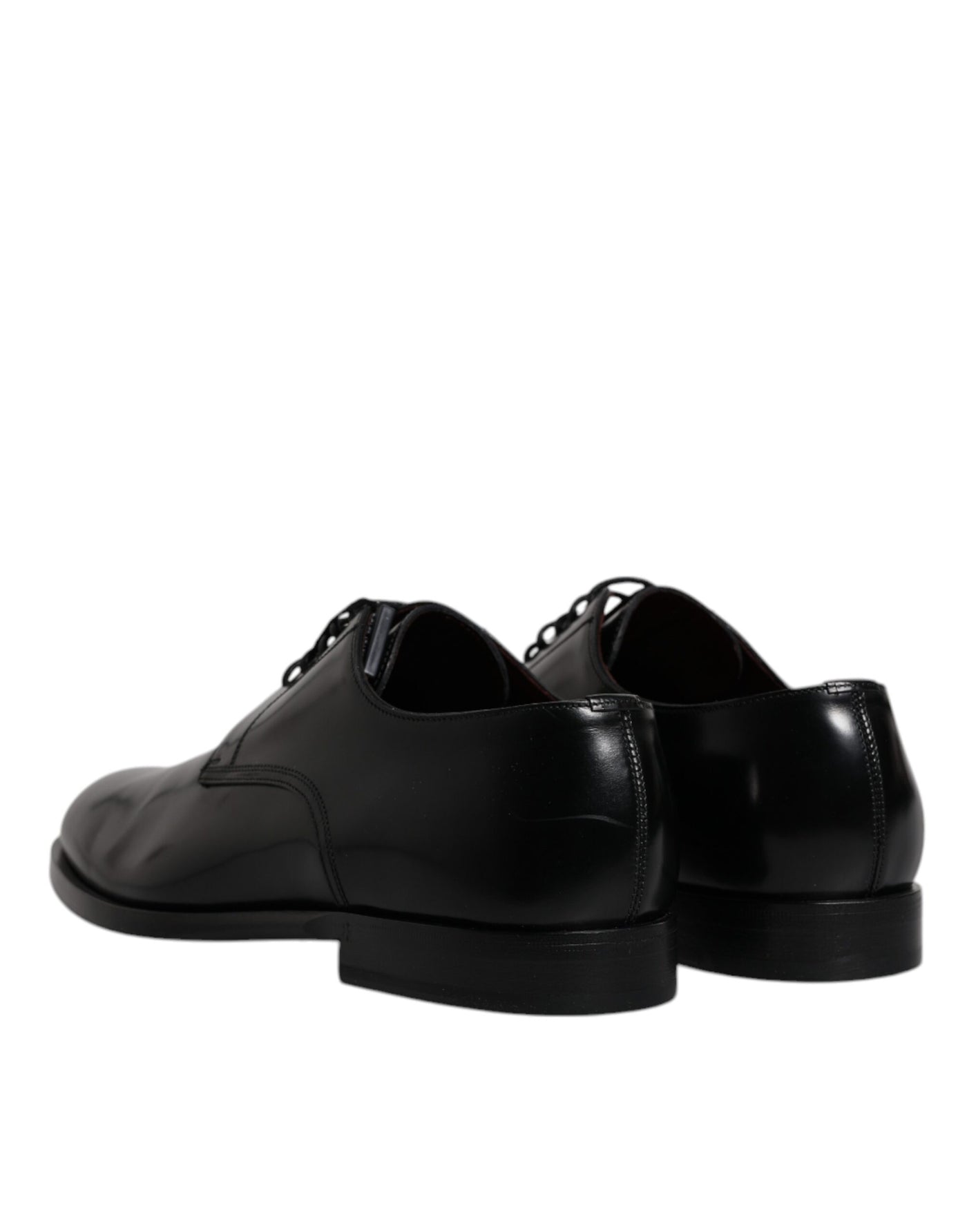 Dolce &amp; Gabbana Zwarte Kalfsleren Derby Veterschoenen Formele Kleding