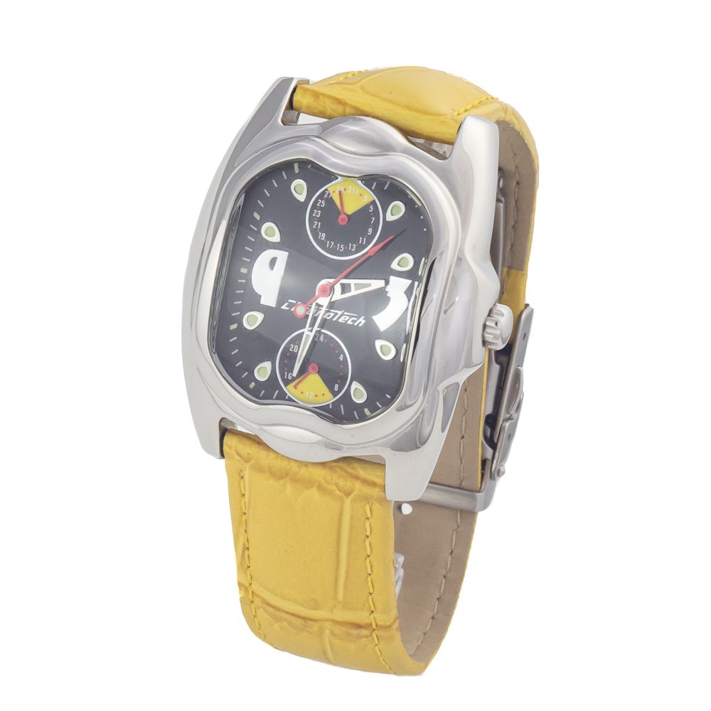 Chronotech Geel Leren Horloge