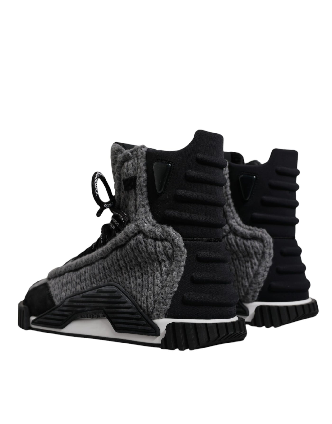 Dolce &amp; Gabbana Grijs Zwart NS1 High Top Boots Sneakers Schoenen