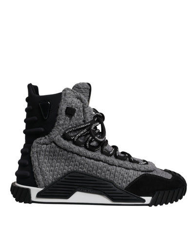 Dolce &amp; Gabbana Grijs Zwart NS1 High Top Boots Sneakers Schoenen