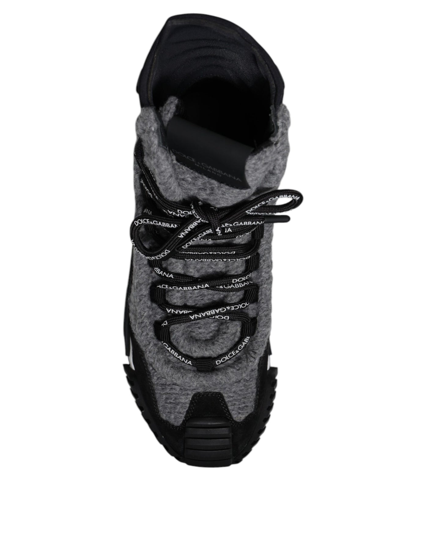 Dolce &amp; Gabbana Grijs Zwart NS1 High Top Boots Sneakers Schoenen