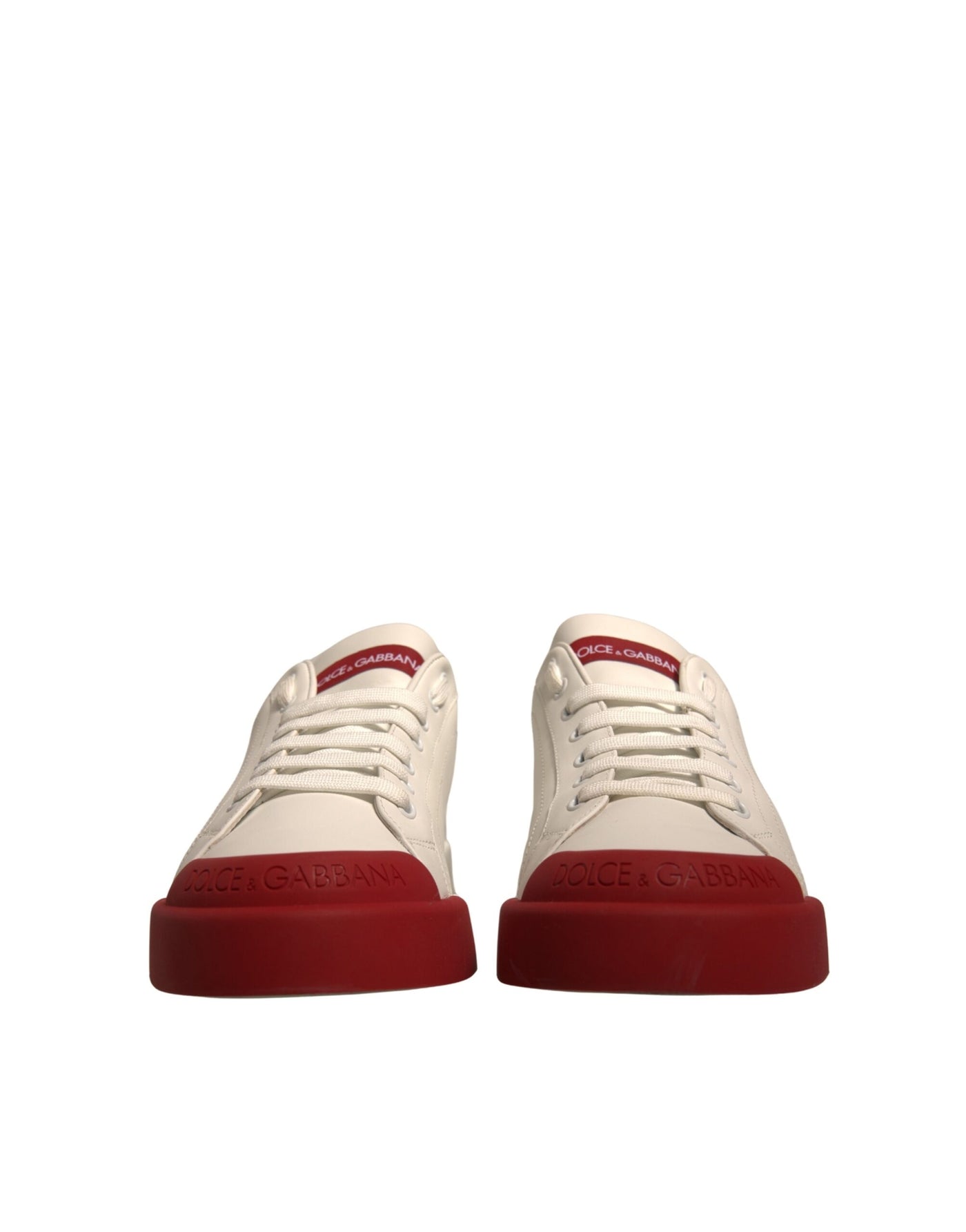 Dolce &amp; Gabbana witte leren Portofino-sneakers met logo