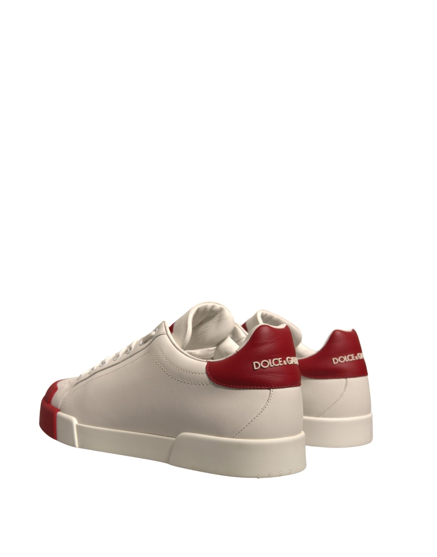 Dolce &amp; Gabbana witte leren Portofino-sneakers met logo