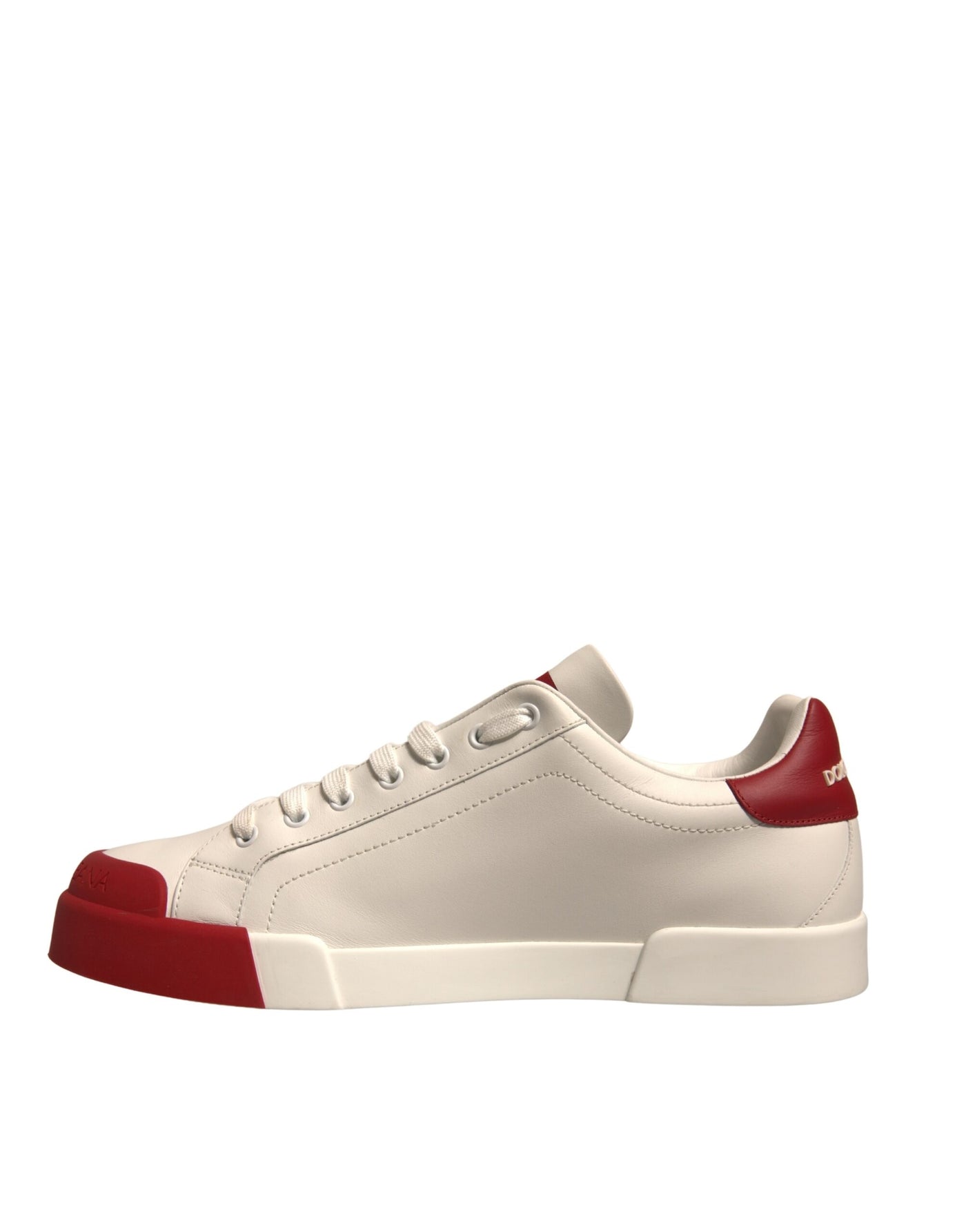 Dolce &amp; Gabbana witte leren Portofino-sneakers met logo
