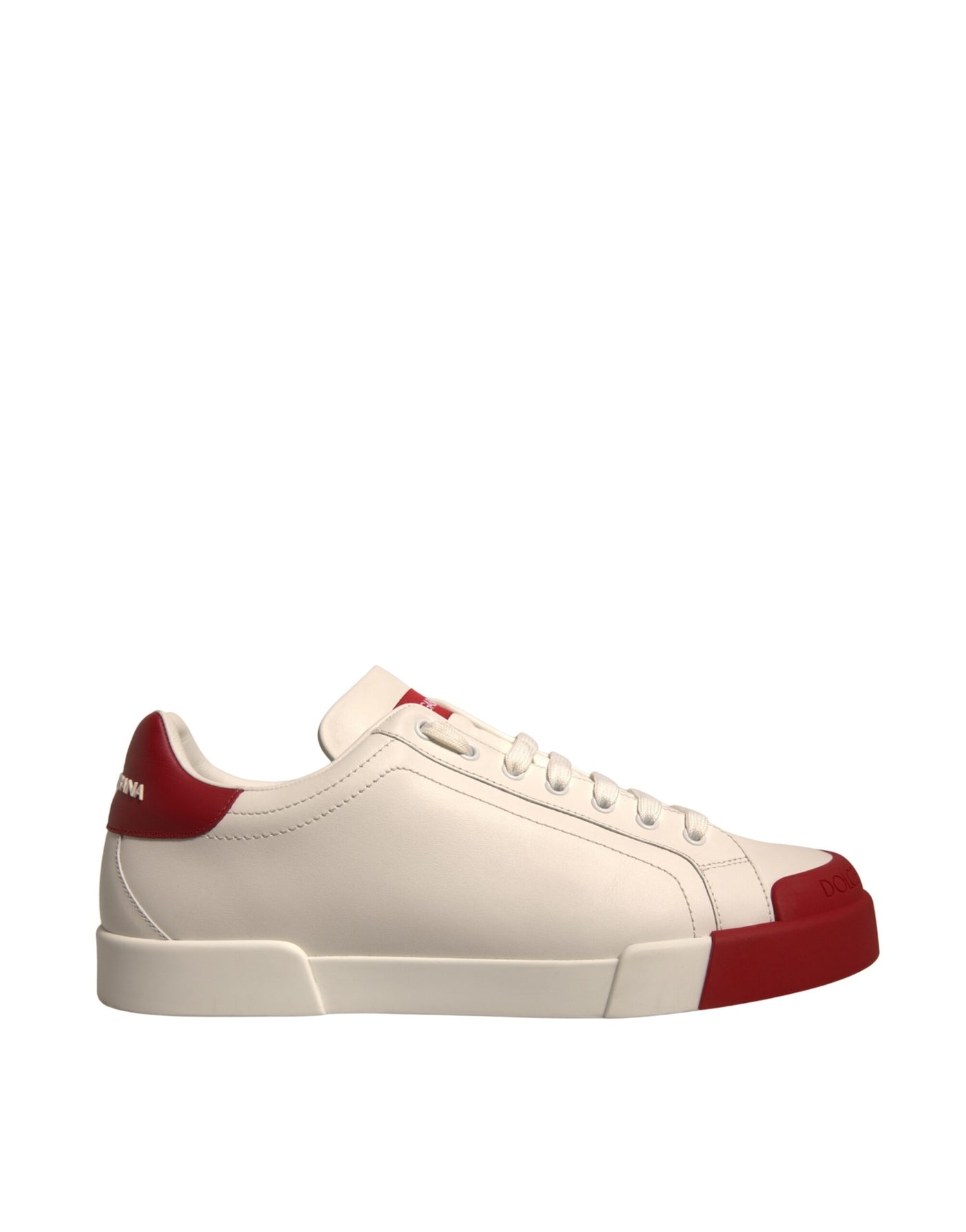 Dolce &amp; Gabbana witte leren Portofino-sneakers met logo