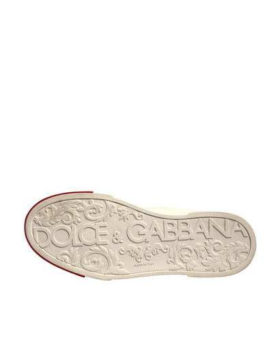 Dolce &amp; Gabbana witte leren Portofino-sneakers met logo