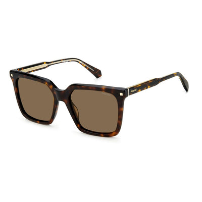 Lunettes de soleil Polaroid en acétate marron