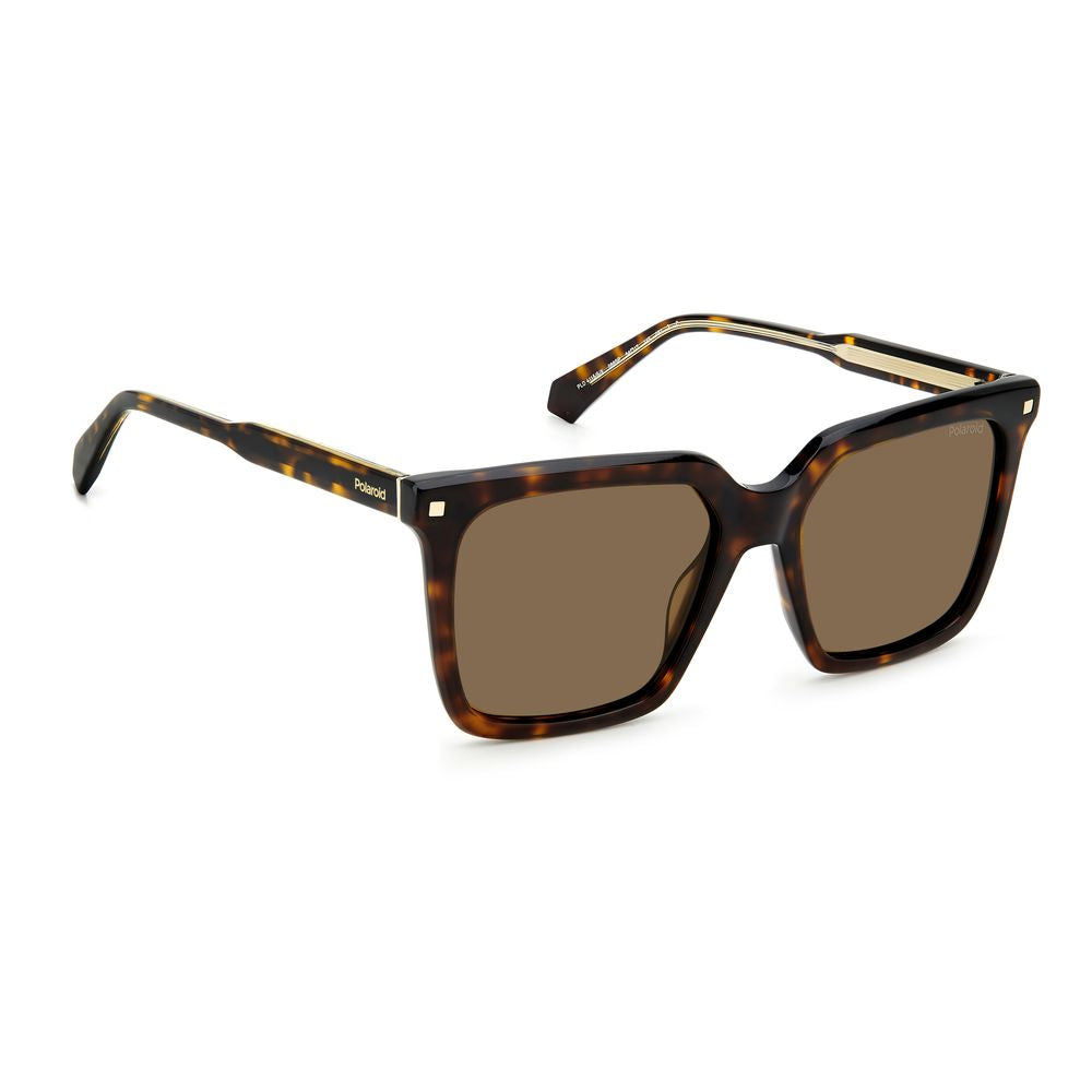 Lunettes de soleil Polaroid en acétate marron