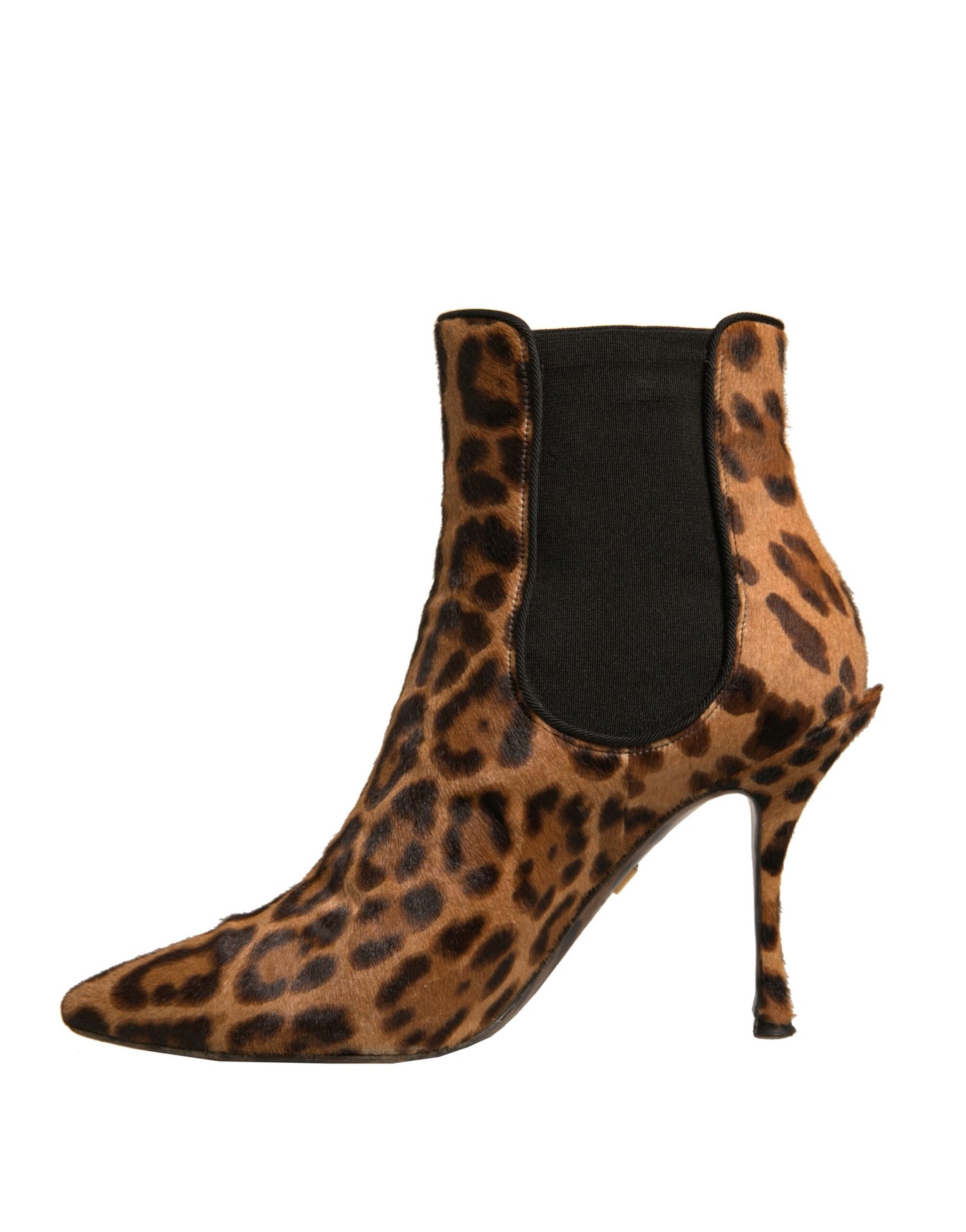 Dolce &amp; Gabbana Bruine Luipaard Leren Stretch Hakken Laarzen