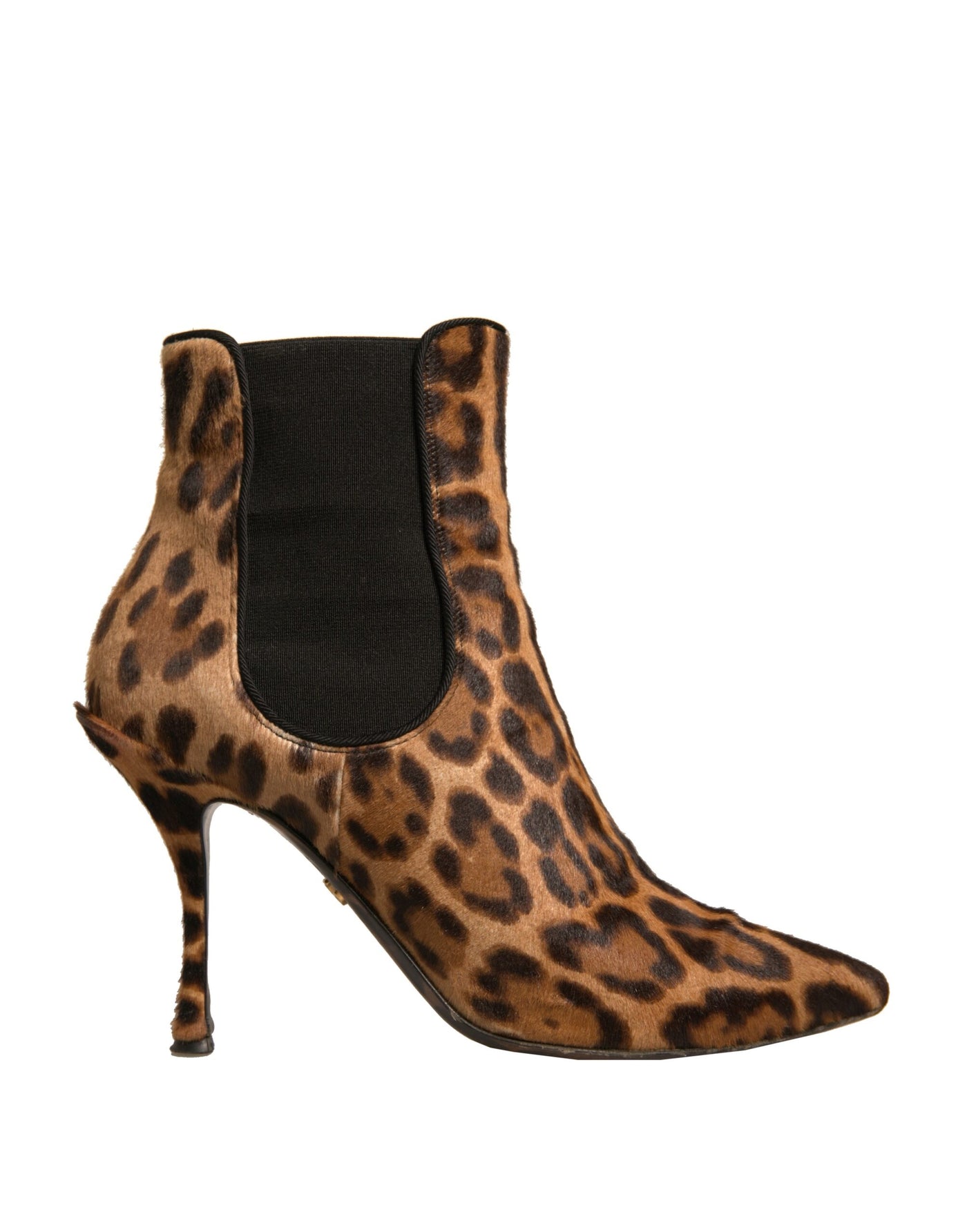 Dolce &amp; Gabbana Bruine Luipaard Leren Stretch Hakken Laarzen