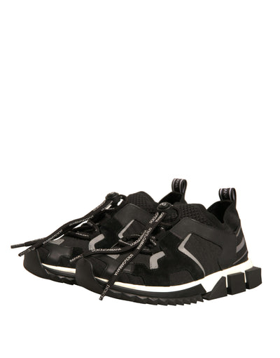 Dolce &amp; Gabbana Zwarte Mesh Sorrento Trekking Sneakers Schoenen