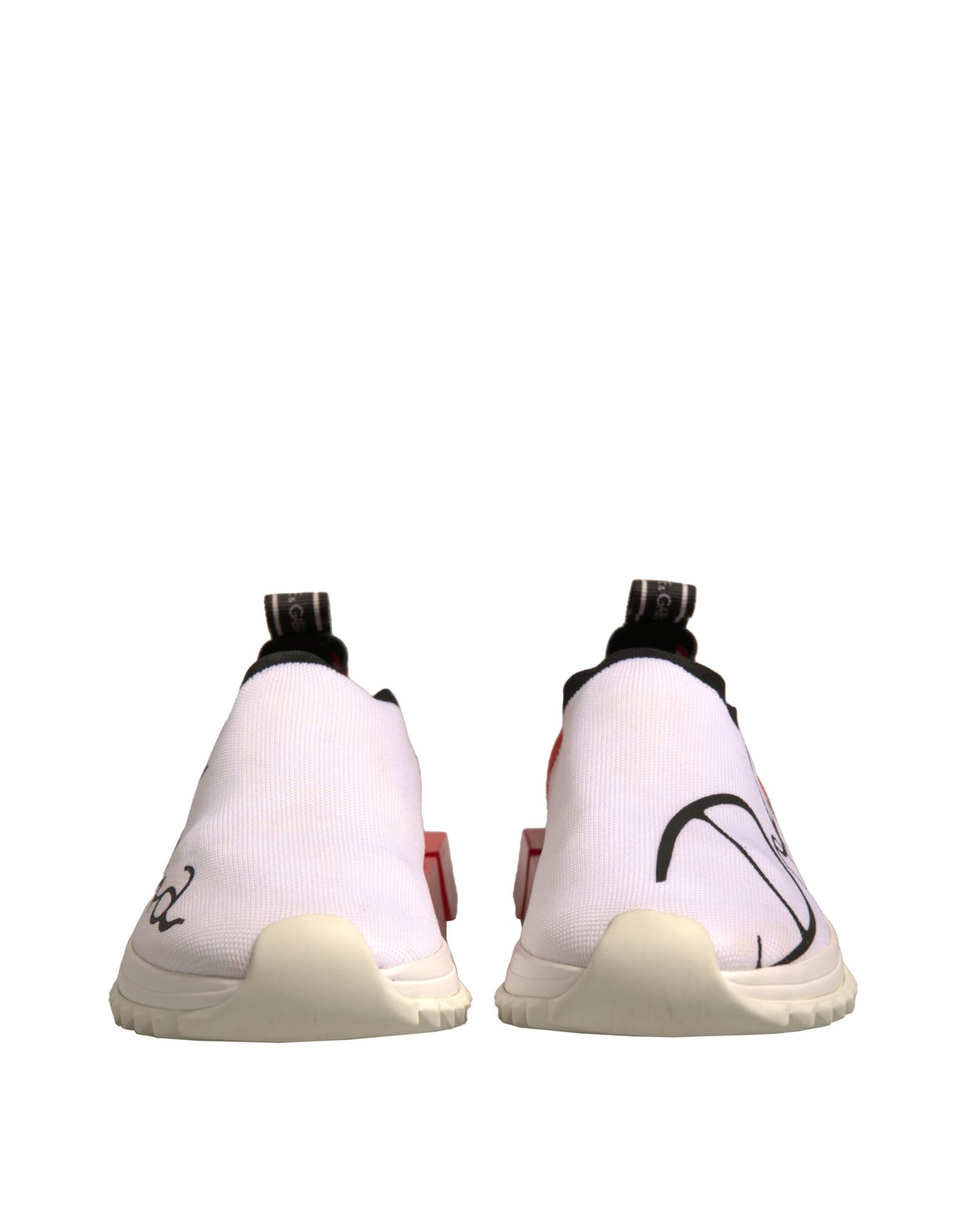 Dolce &amp; Gabbana Wit Rode Lage Top Sorrento Sneakers Schoenen