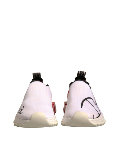 Dolce &amp; Gabbana Wit Rode Lage Top Sorrento Sneakers Schoenen