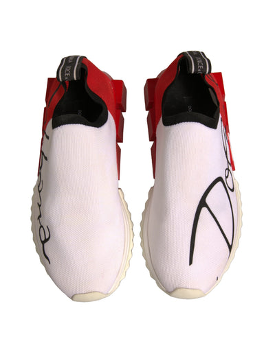 Dolce &amp; Gabbana Wit Rode Lage Top Sorrento Sneakers Schoenen