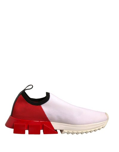 Dolce &amp; Gabbana Wit Rode Lage Top Sorrento Sneakers Schoenen