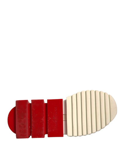 Dolce &amp; Gabbana Wit Rode Lage Top Sorrento Sneakers Schoenen
