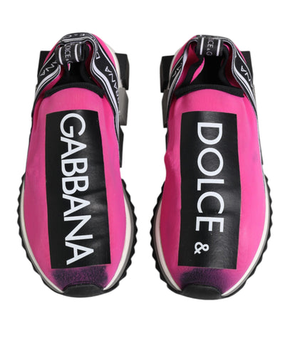 Dolce &amp; Gabbana Fuchsia Witte Slip On Sorrento Sneakers Schoenen