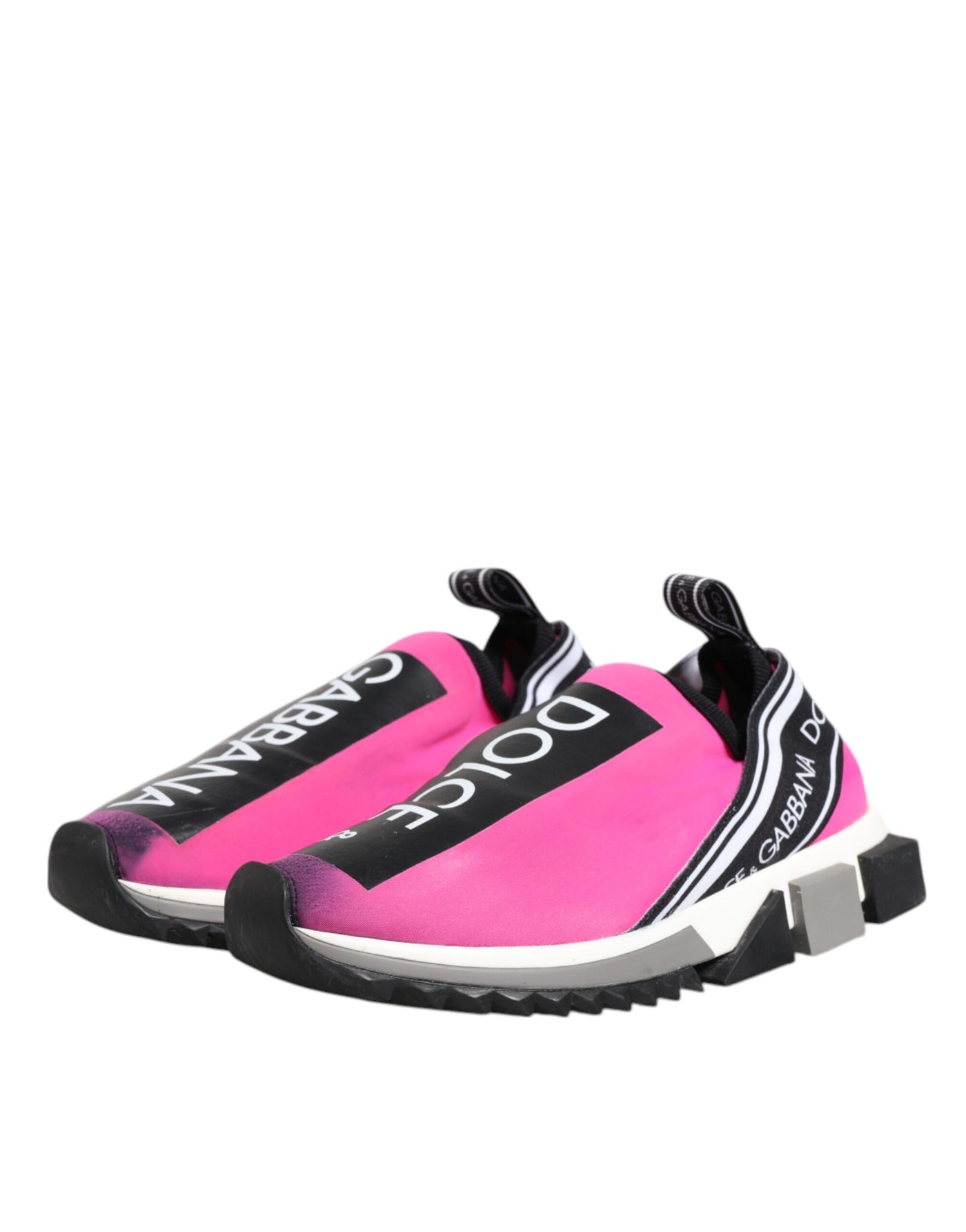 Dolce &amp; Gabbana Fuchsia Witte Slip On Sorrento Sneakers Schoenen