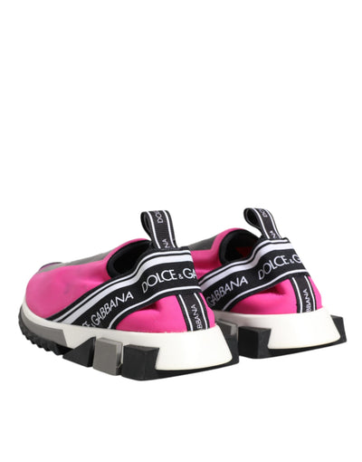 Dolce &amp; Gabbana Fuchsia Witte Slip On Sorrento Sneakers Schoenen
