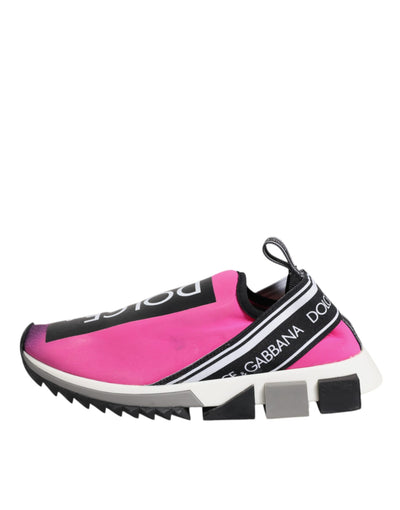Dolce &amp; Gabbana Fuchsia Witte Slip On Sorrento Sneakers Schoenen