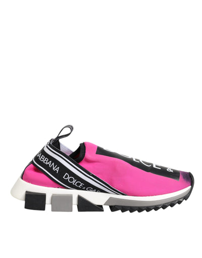 Dolce &amp; Gabbana Fuchsia Witte Slip On Sorrento Sneakers Schoenen