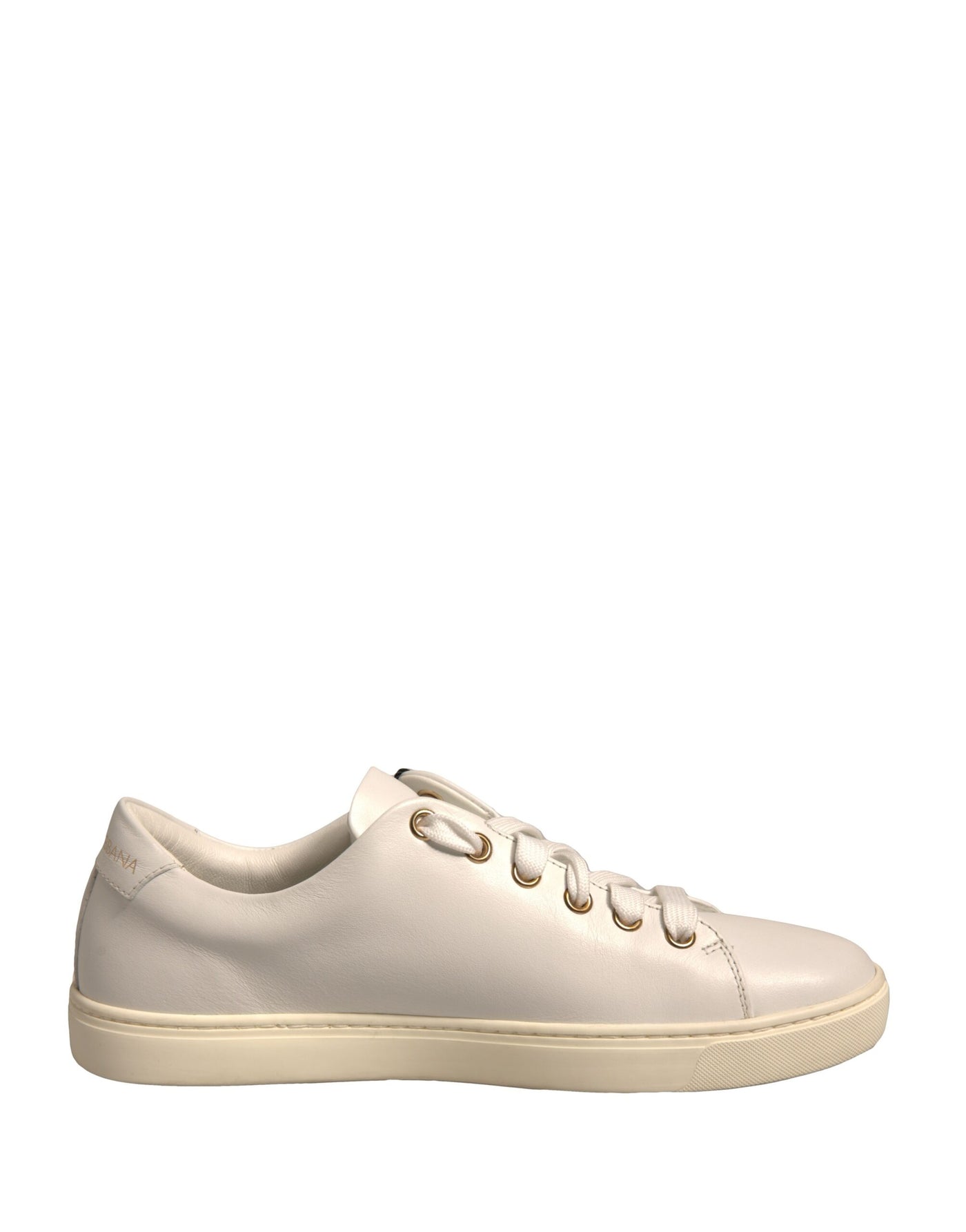 Dolce &amp; Gabbana Witte Leren Goud Rode Hart Sneakers Schoenen