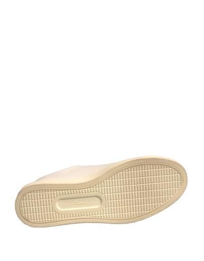 Dolce &amp; Gabbana Witte Leren Goud Rode Hart Sneakers Schoenen