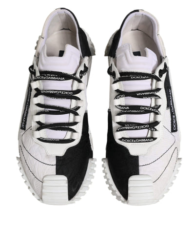 Dolce &amp; Gabbana Witte Zwarte NS1 Lage Sneakers Schoenen
