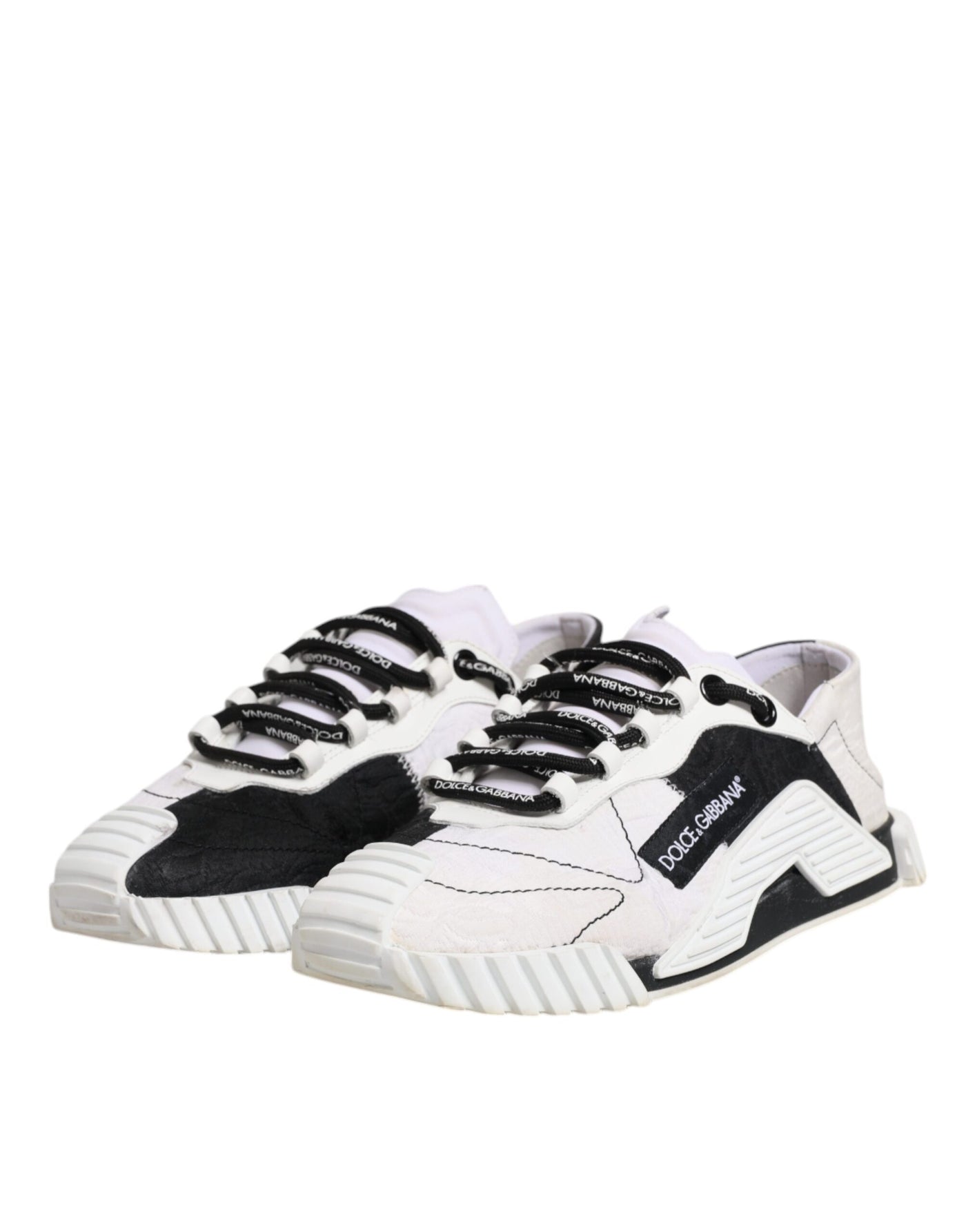 Dolce &amp; Gabbana Witte Zwarte NS1 Lage Sneakers Schoenen
