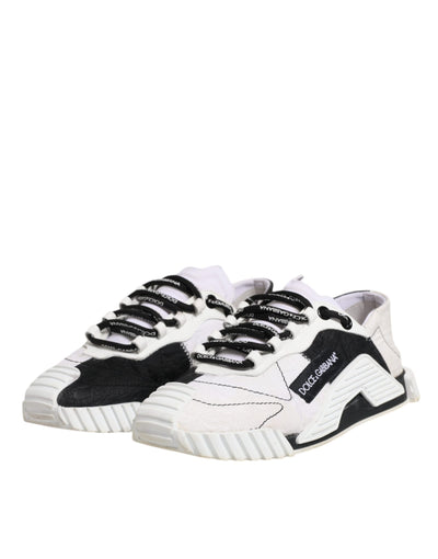 Dolce &amp; Gabbana Witte Zwarte NS1 Lage Sneakers Schoenen