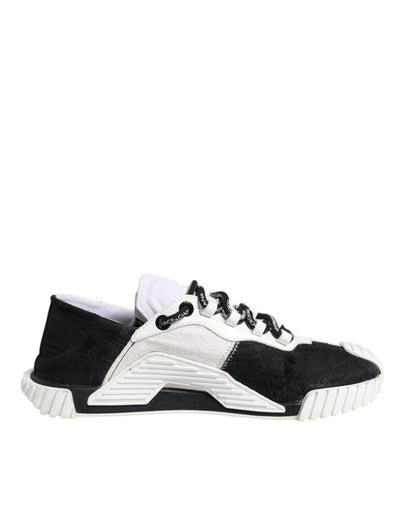 Dolce &amp; Gabbana Witte Zwarte NS1 Lage Sneakers Schoenen