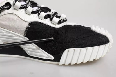 Dolce &amp; Gabbana Witte Zwarte NS1 Lage Sneakers Schoenen