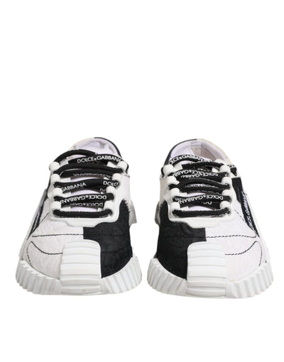 Dolce &amp; Gabbana Witte Zwarte NS1 Lage Sneakers Schoenen
