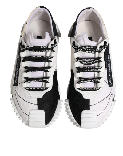 Dolce &amp; Gabbana Witte Zwarte NS1 Lage Sneakers Schoenen