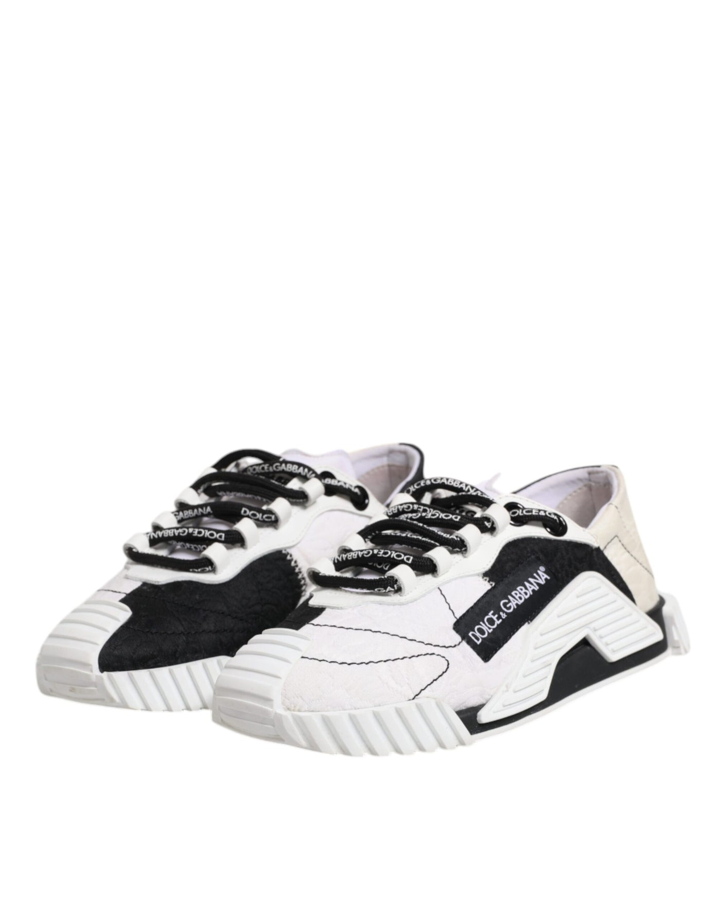 Dolce &amp; Gabbana Witte Zwarte NS1 Lage Sneakers Schoenen